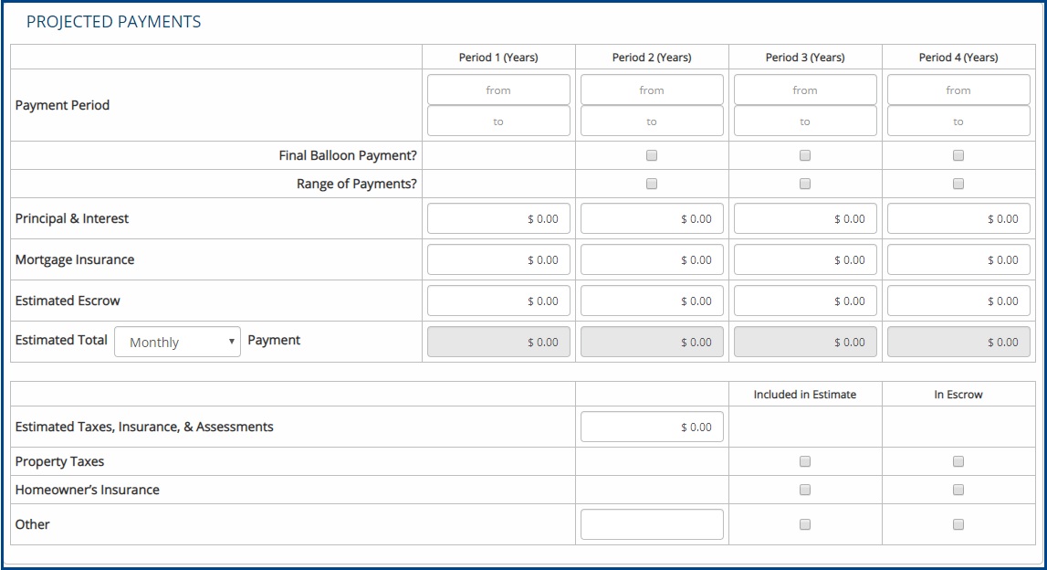 Projected Payments
