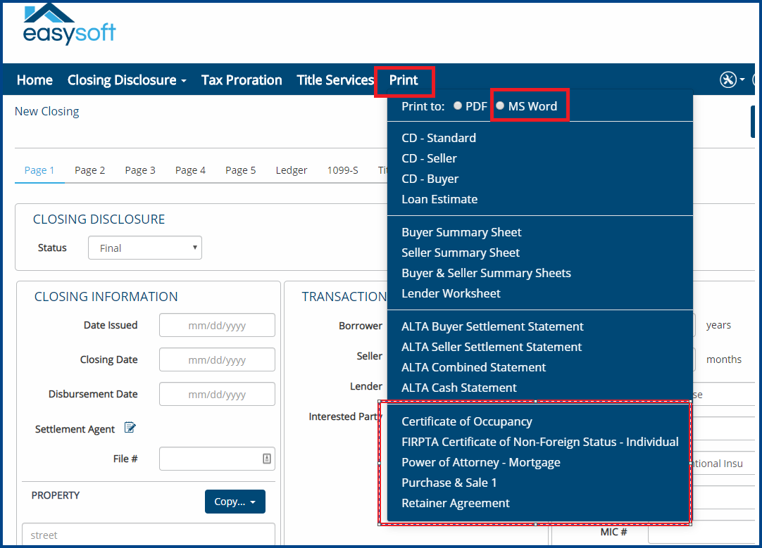 Real Estate Documents (Top 5) available (9/29/2019)