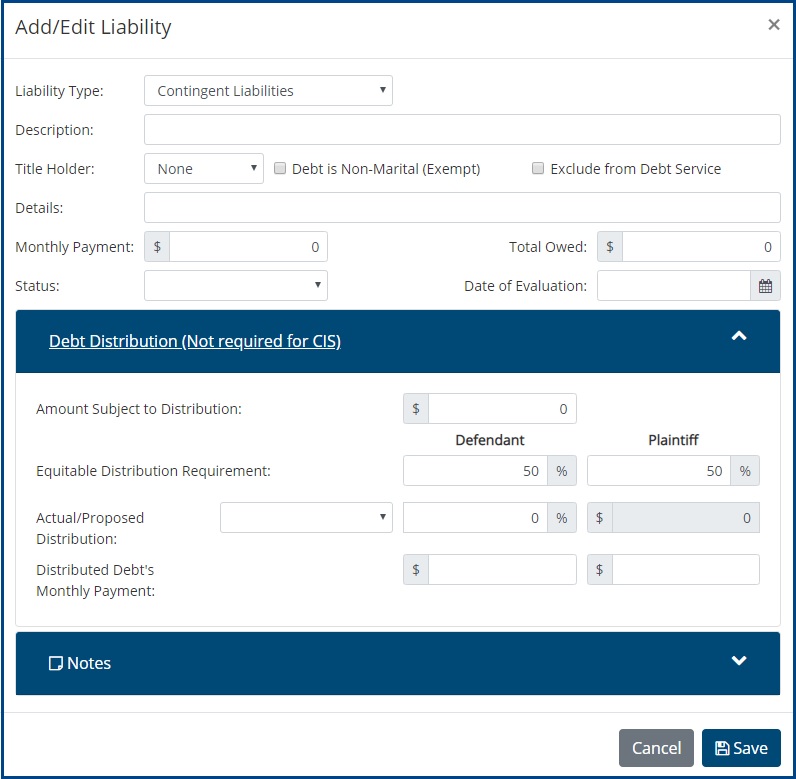 CIS Client Portal Assets & Liabilities