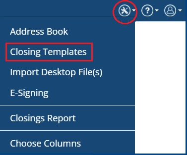 Add New Closing Templates